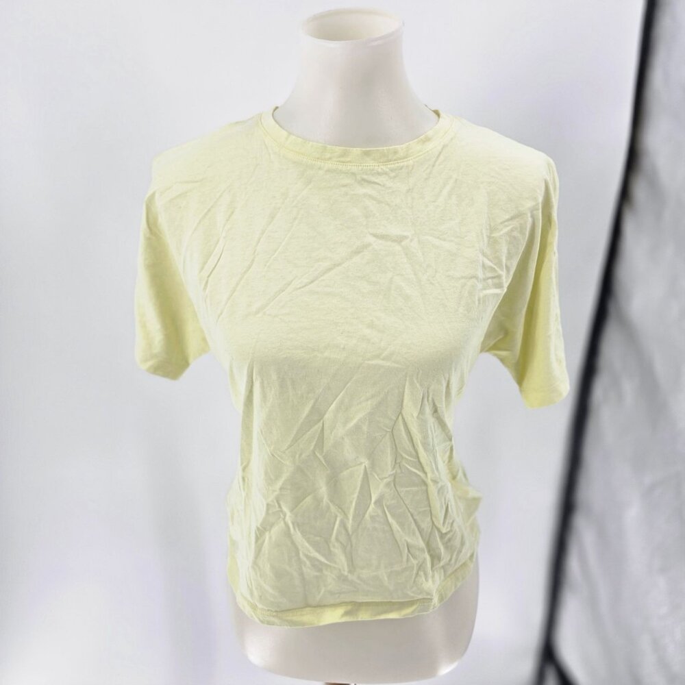 Open-Back Yellow Tie-Back Crop Top By A New Day Small 100% Cotton Lightweight Su